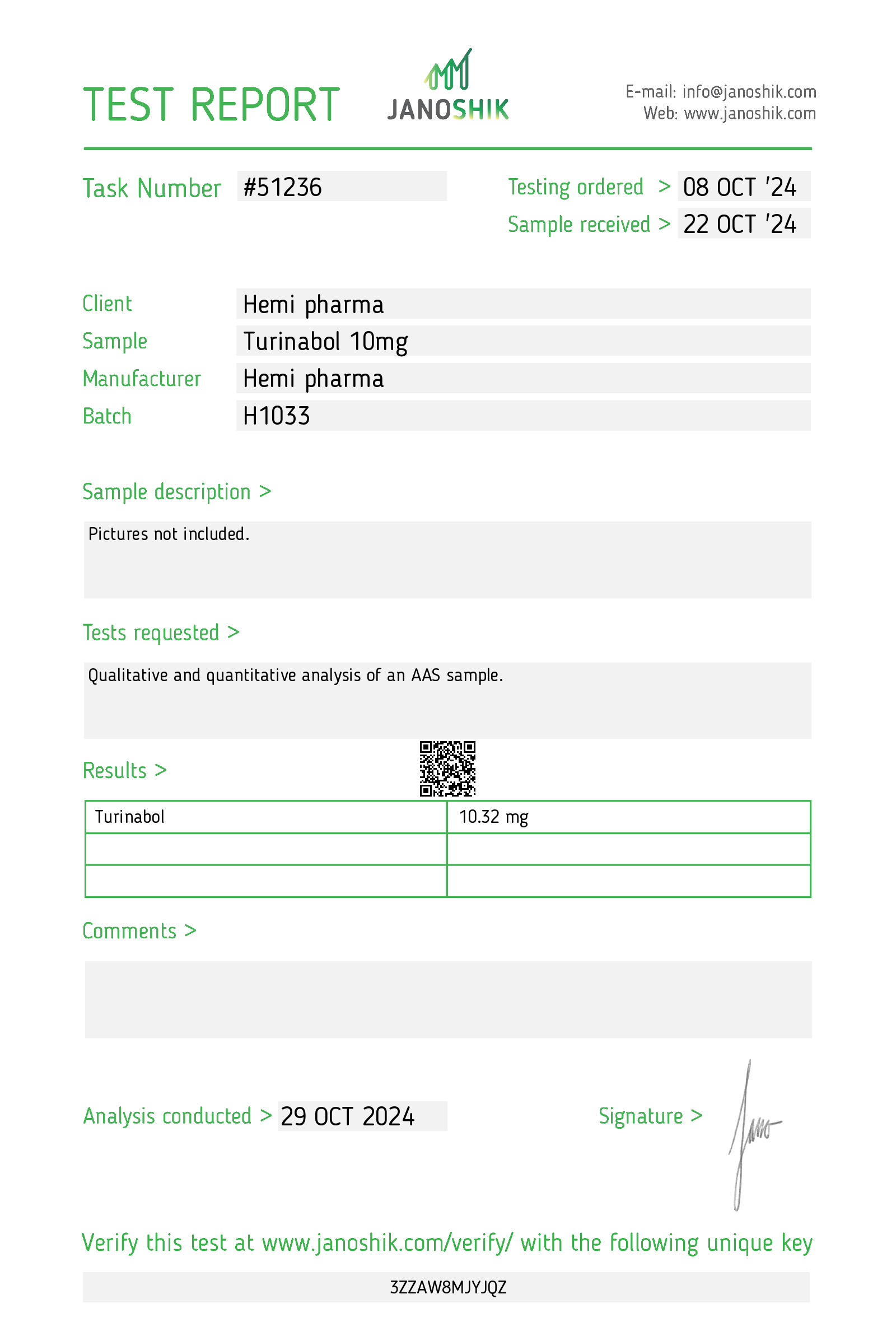 Hemipharma Turinabol 10mg Tablets Report